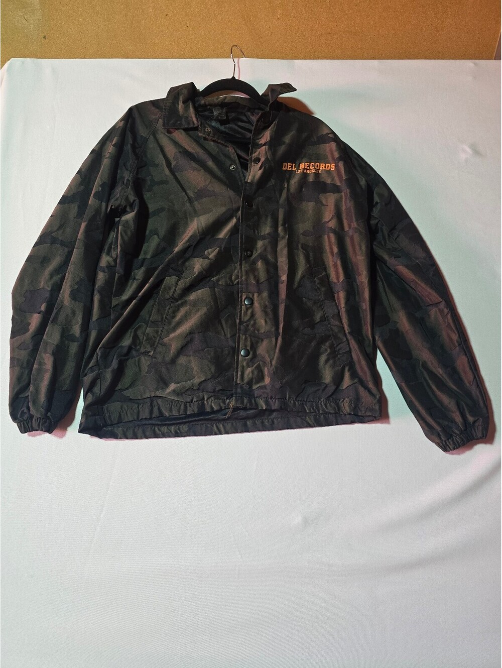 Vintage Del Records Los Angeles 27 Coach Jacket Windbreaker Mens Size S Black